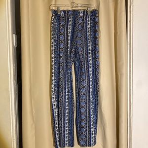 Bohemian Flowy Stretchy Spandex Pants Elephant Pattern